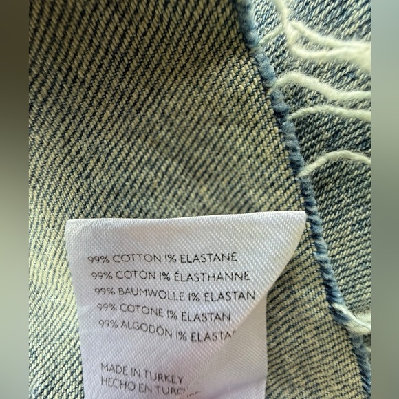 NEW Anthropologie Pilcro Ultra-Crop Mini Trucker Denim Jacket Medium MSRP $140 - Picture 13 of 13